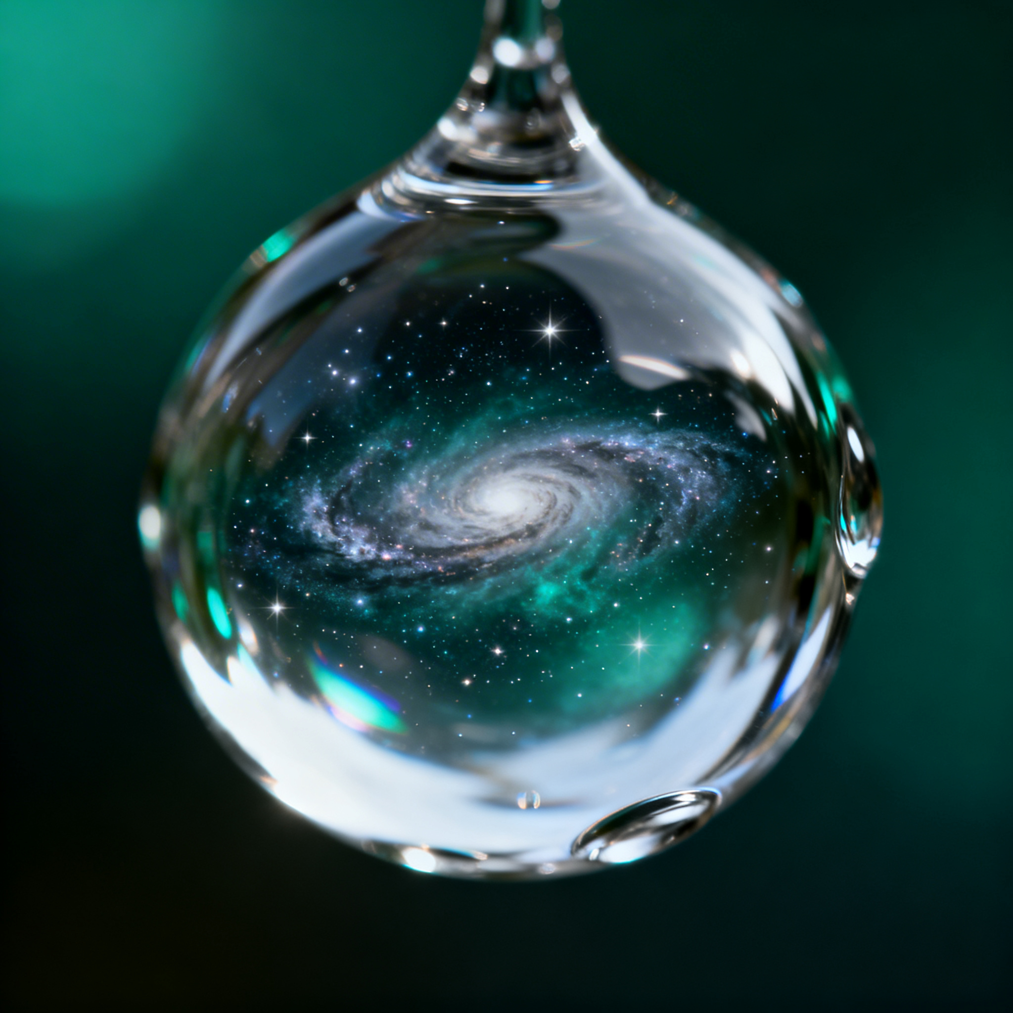 Galaxy contained within water droplet